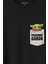 The Mandalorian Bebek Yoda Cep Tasarımı Baskılı Tişört Unisex T-Shirt 2