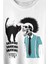 Mohikan Iskelet Adam Kara Kedi Nostalji Telefon Zili Baskılı Tişört Unisex T-Shirt 2