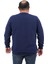 Mocgrande Büyük Beden Sweatshirt Gipeli Casual 22712-İNDIGO 3