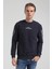 New World Polo Bisiklet Yaka Lacivert Slim Fit Sweatshirt 22FWM60126 1