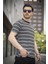 Jacky Çizgili Örme Yaka Likralı Erkek Tshirt 1
