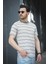Jacky Çizgili Örme Yaka Likralı Erkek Tshirt 1