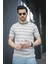 Jacky Çizgili Örme Yaka Likralı Erkek Tshirt 2
