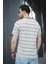 Jacky Çizgili Örme Yaka Likralı Erkek Tshirt 3