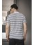 Jacky Çizgili Örme Yaka Likralı Erkek Tshirt 3