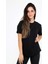 Oversize (bol ve geniş kesim) Siyah T-Shirt. Bisiklet Yaka, Basic, Salaş Model 1