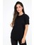 Oversize (bol ve geniş kesim) Siyah T-Shirt. Bisiklet Yaka, Basic, Salaş Model 2