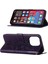 Iphone 14 Pro Max (Dark Purple) Için Kabartmalı Kelebek Deri Telefon Kasası 3