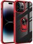 Iphone 14 Pro Max (Siyah Kırmızı) Için Şeffaf Tpu Akrilik Yüzük Tutucu Telefon Kılıfı 1