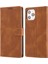 IPhone 14 Pro Max (Brown) Için Buzağı Doku Deri Kılıf 1