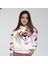 Kız Çocuk Sweat Shirt Baskılı Kapüşonlu Kırık Beyaz 1
