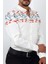 Slim Fit Üst Desenli Beyaz Renk Erkek Gömlek 3