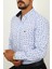 Slim Fit Yaprak Desenli Beyaz Renk Erkek Gömlek 5