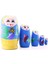 Sevgiliye Hediye Ahşap Tombul Iç Içe Matruşka Bebek Mavi Set 5li Büyük Boy 1