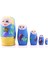 Sevgiliye Hediye Ahşap Tombul Iç Içe Matruşka Bebek Mavi Set 5li Büyük Boy 3