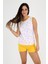 Kalp Desenli, Sarı Şortlu, Kolsuz Pijama Takımı 3