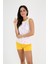 Kalp Desenli, Sarı Şortlu, Kolsuz Pijama Takımı 4