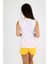 Kalp Desenli, Sarı Şortlu, Kolsuz Pijama Takımı 5