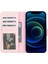 Apple iPhone 13 Pro Max Uyumlu Deri Cüzdanlı Kılıf Nu2 Pembe 3