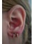 Gümüş 8 mm Ince Taşlı Bayan Halka Küpe NZ14R6 1