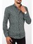 Slim Fit Desenli Yeşil Renk Erkek Gömlek 2