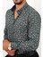 Slim Fit Desenli Yeşil Renk Erkek Gömlek 5