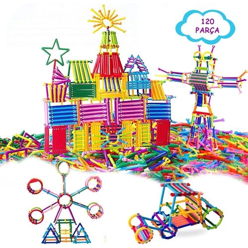 Okfis Geometrik Çubuk Eğitici ve Zeka Geliştirici Oyuncak Blok Puzzle Yapboz 120 Parça