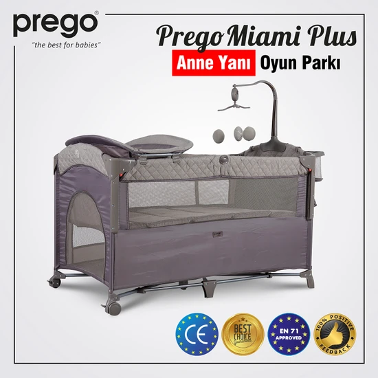 Prego 8044 Miami Plus  Anne Yanı Oyun Parkı 70X120 cm Bej