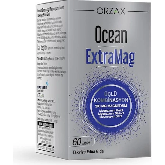 Orzax Ocean Extramag Üçlü Magnezyum Kombıasyonu60 Tablet