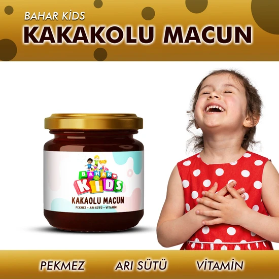 Bahar Kids Çocuklar İçin Özel & Arı Sütü Pekmez Bal ve Vitamin Kakaolu Macun 240 gr