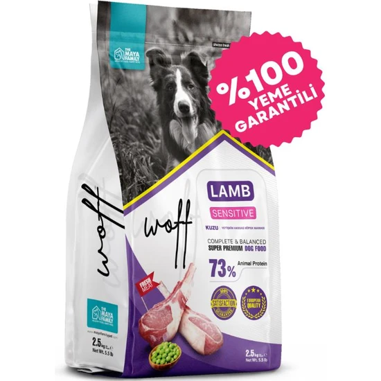 Woff Super Sensitive Lamb  Kuzu Etli Yetişkin Köpek Maması 12 kg-mama kabı hediye