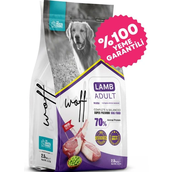 Woff Super Premium Kuzu Etli Yetişkin Köpek Maması 12 kg mama kabı hediye
