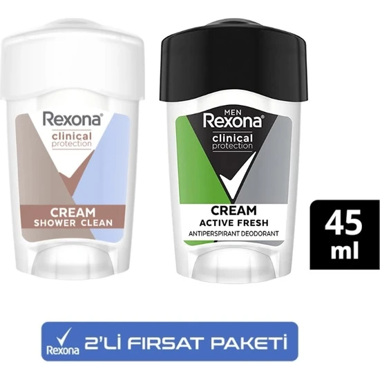 Rexona Stick Roll-On Deodorant Men Clinical Protection 45 ml + Rexona Stick Roll-On Woman Deodorant Protection Clent Scent 45 ml