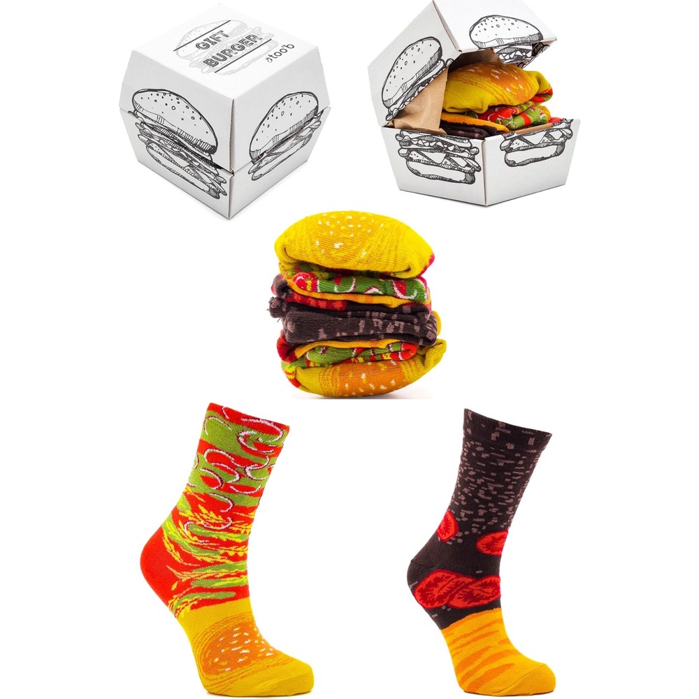 too'b Hamburger Desenli Unisex Renkli Çorap 2 Çift