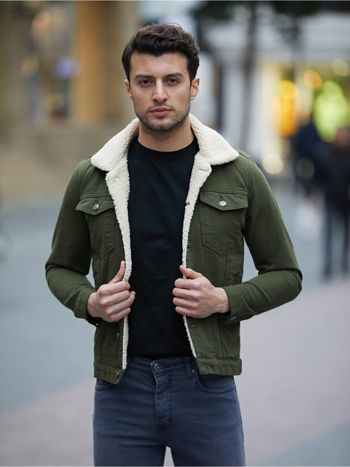 Comstarmoda Erkek Içi Kürklü Kot Ceket