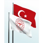 BAYRAKAL Asm Bayrağı, Aile Sağlığı Merkezi, Sağlık Bakanlığı Logolu Bayrak ve Türk Bayrağı 50X75CM.