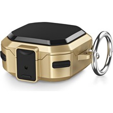 CoverZone Galaxy Buds Live ile Uyumlu Kılıf Darbeye Dayanıklı Bungalow Sert Koruyucu Kılıf + Askılık