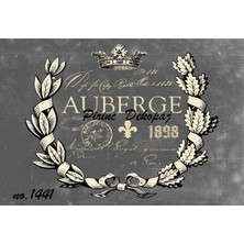 Lineart 1441 Auberge, Çelenk, Kral Tacı, Gri Pirinç Dekopaj 30X42