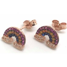 Erer Gümüş Gümüş Gök Kuşağı Küpe NZ86T3