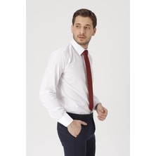 Gambocci erkek Beyaz Slim Fit Klasik Gömlek