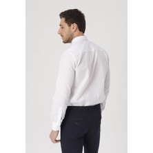 Gambocci erkek Beyaz Slim Fit Klasik Gömlek