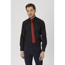 Gambocci erkek Siyah Slim Fit Klasik Gömlek