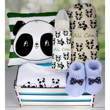 eJOYA Ahşap Sandıkta Kişiye Özel Zıbın Biberon Yastık Battaniye Ve Patik Bebek  Seti 109668