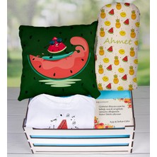 eJOYA Ahşap Sandıkta Kişiye Özel Zıbın Yastık Ve Battaniye Bebek  Seti 109618