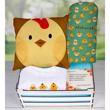 eJOYA Ahşap Sandıkta Kişiye Özel Zıbın Yastık Ve Battaniye Bebek  Seti 109622