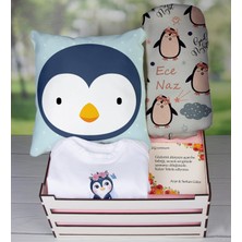 eJOYA Ahşap Sandıkta Kişiye Özel Zıbın Yastık Ve Battaniye Bebek  Seti 109626