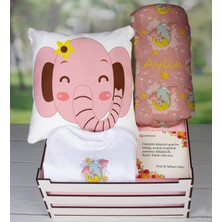 eJOYA Ahşap Sandıkta Kişiye Özel Zıbın Yastık Ve Battaniye Bebek  Seti 109630