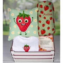 eJOYA Ahşap Sandıkta Kişiye Özel Zıbın Yastık Ve Battaniye Bebek  Seti 109633