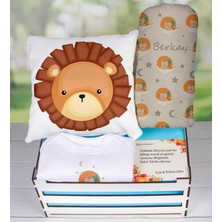 eJOYA Ahşap Sandıkta Kişiye Özel Zıbın Yastık Ve Battaniye Bebek  Seti 109635