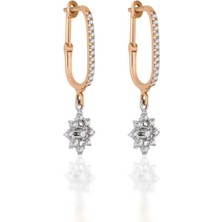 By Golden House Çiçek Sallantılı Çengel Küpe